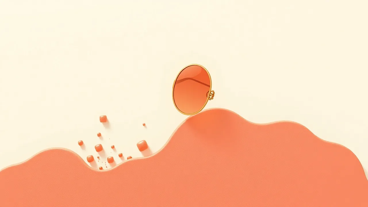 Illustration éditoriale : une loupe corail flottant au-dessus de petites formes éparses de teintes variées, dont une partie déjà rassemblée en une rangée nette
